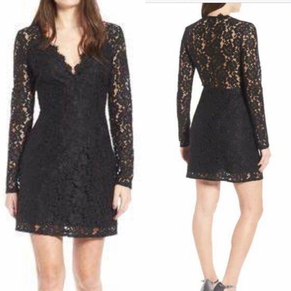 Wayf Black‎ Lace Mini Dress LBD size Small